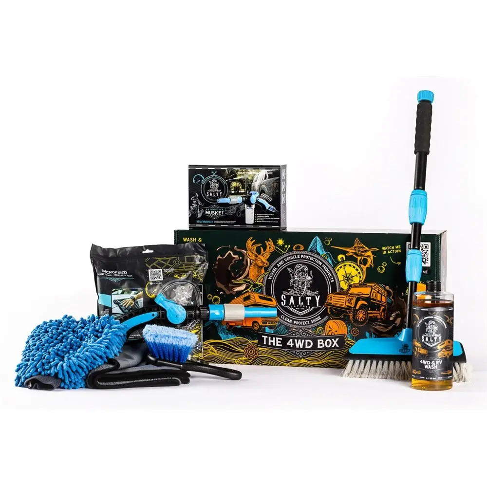 Salty Captain Bunt4wb1l 'The 4Wd Box' With Musket, Brushes, Wash Mitt, Microfibre Towel & Anti-Corrosive 4Wd/Rv Wash Detergent 1