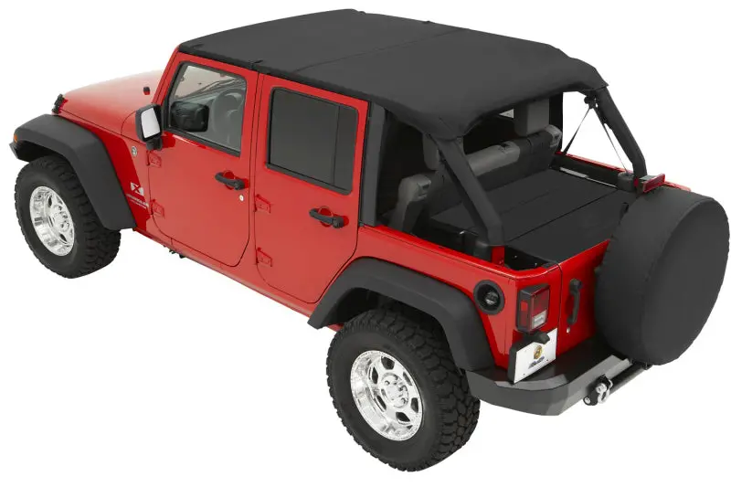 Bestop Header Safari Bikini Top (Black Diamond) (F&R): Jeep Wrangler Jk 2007-2009 3.8L V6 1