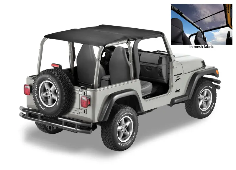 Bestop Safari Bikini Header Top Mesh (F&R): Jeep Wrangler Tj 1997-2002 1