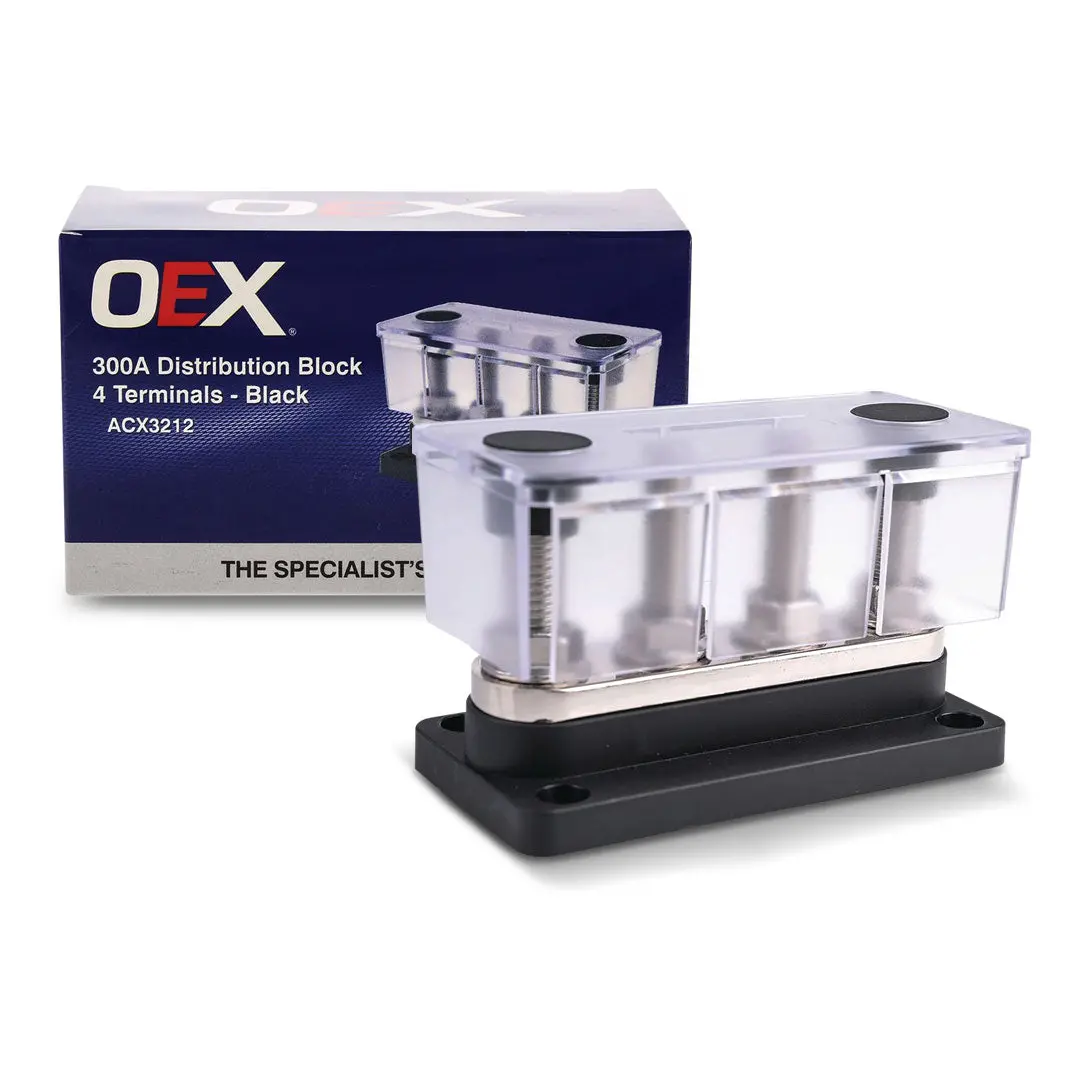 Oex Acx3212 300A Distribution Block 4 Terminals Black 1