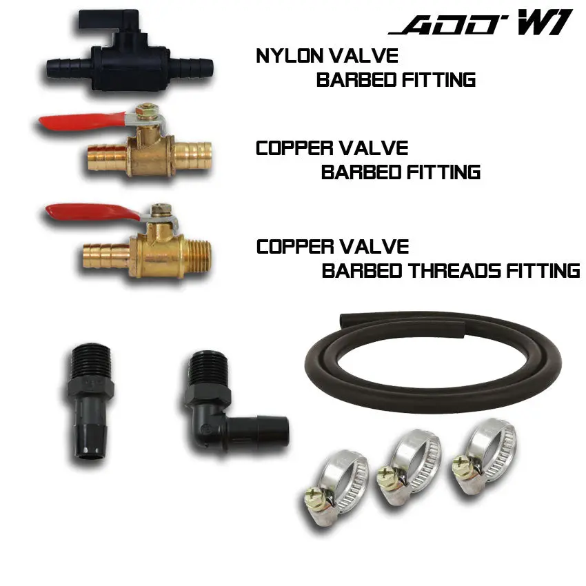 Zz Oil Catch Tank Parts - Add W1 Oil Catch Can Petcock Oil Drain Kit Copper Valve Barbed Fitting-Options 1