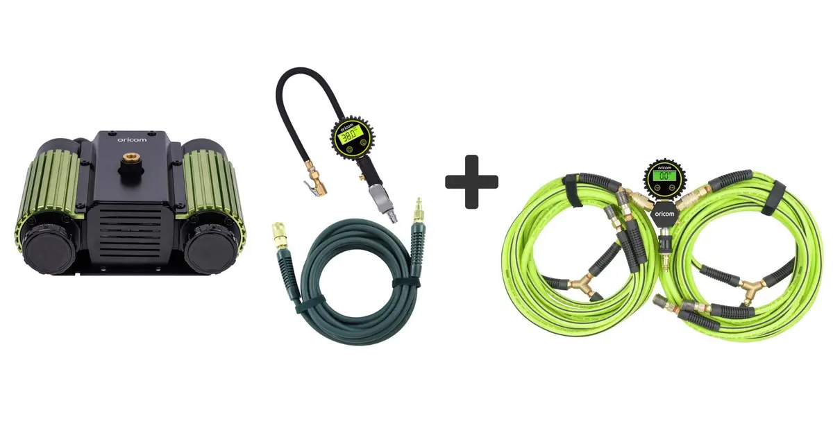 Oricom Air40kit Twin Cylinder Air Compressor And Inflation Kit + 4 Tyre Inflator/Deflator Combo 1