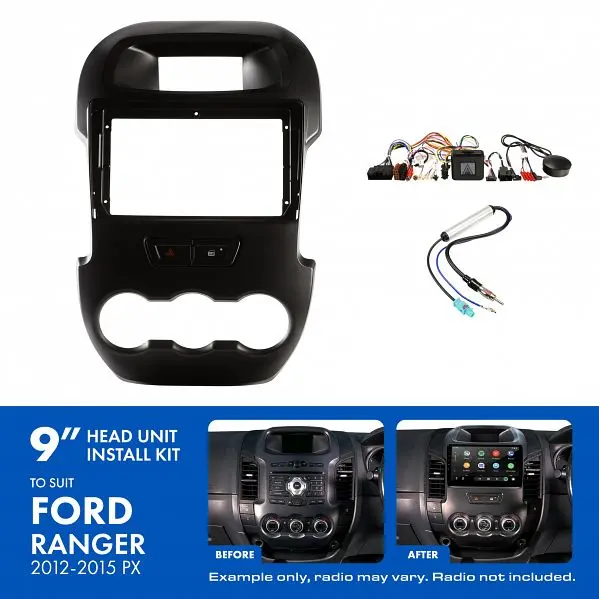 Aerpro Akfo2 | 9" Install Kit Suit Ford Ranger 2012 - 2015 (Compatible With Pioneer Dmh-Ap6650bt & Kenwood Dmx80axs) 1