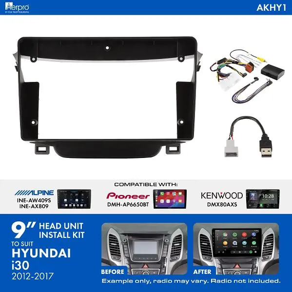 Aerpro Akhy1 Hyundai I30 2012-2017 9 Inch Head Unit Installation Kit 1