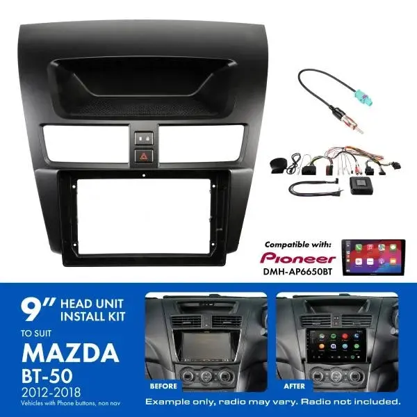 Aerpro Akmz1 9 Inch Install Kit To Suit Mazda Bt-50 2012-2018 Compatible With Pioneer Dmh-Ap6650bt & Kenwood Dmx80axs 1