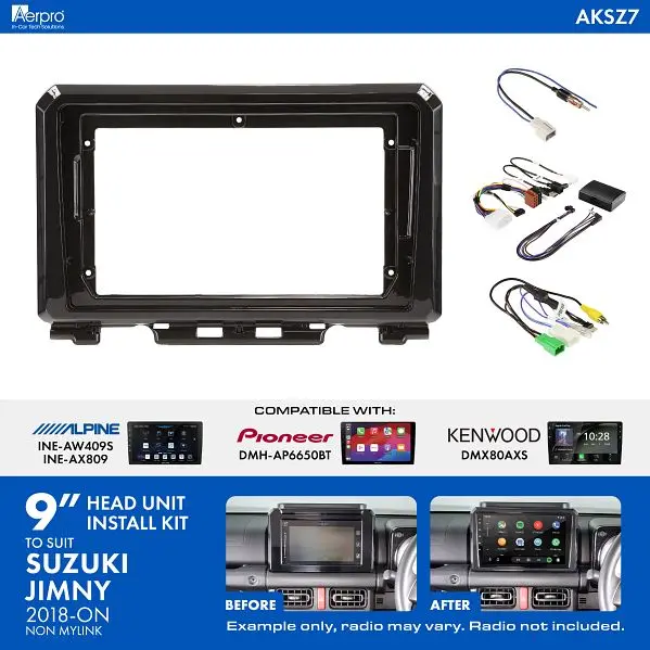 Aerpro Aksz7 Suzuki Jimny 2018+ 9 Inch Head Unit Installation Kit 1