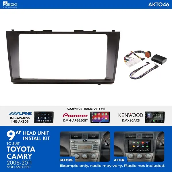 Aerpro Akto46 9 Inch Install Kit To Suit Toyota Camry 2006-2011 1