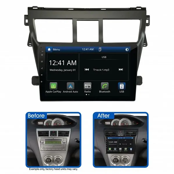 Aerpro Amto15 9" Multimedia Receiver Suit Toyota Yaris Sedan 2005 - 2011 (No Swc) 1