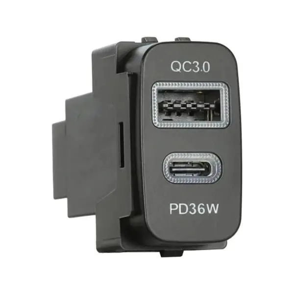 Aerpro Apccmt4 - Dual Usb Charger Usb-C Pd36w / Usb-A Qc3.0 Mitsubishi 19.5Mm X 36.5Mm 1