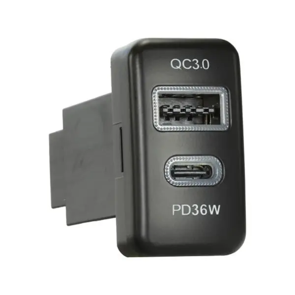 Aerpro Apccto6 - Dual Usb Charger Usb-C Pd36w / Usb-A Qc3.0 Toyota 22Mm X 40Mm 1
