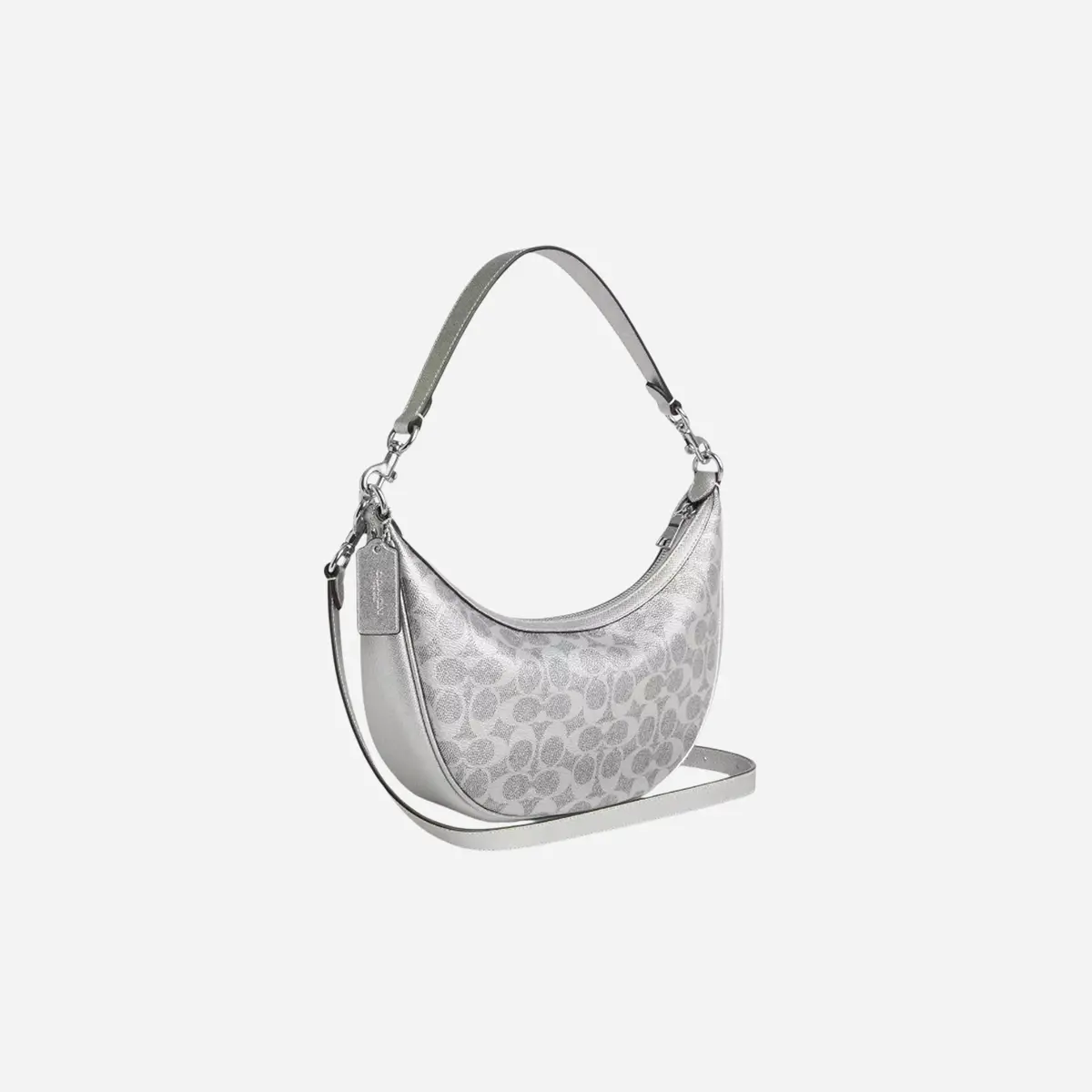 Coach Aria Shoulder Bag In Signature Canvas Sv/Gray/Silver 2