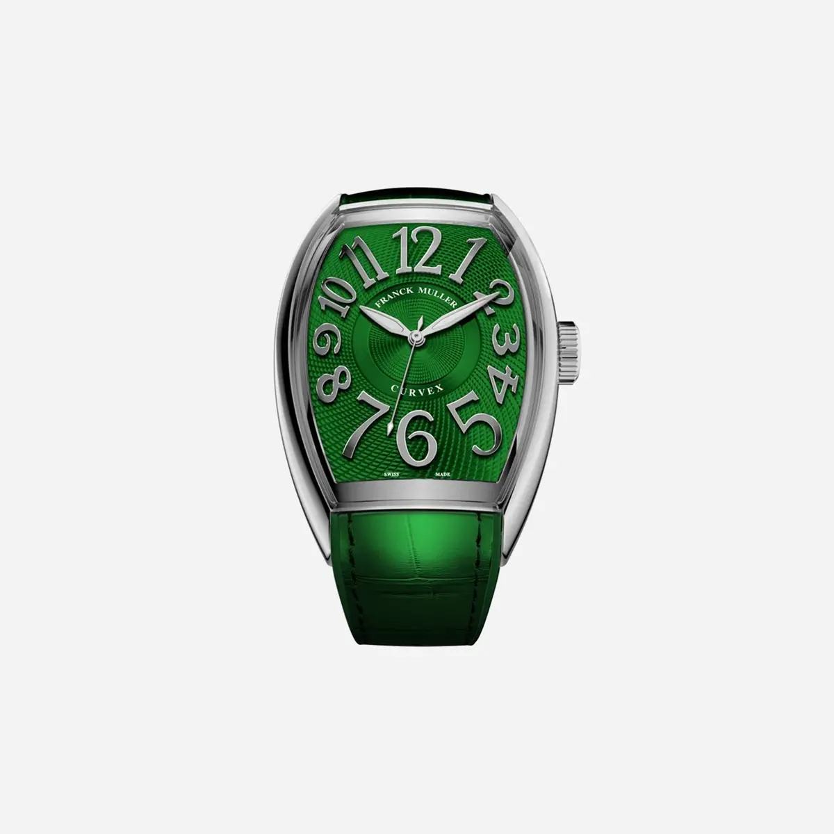 Franck Muller Curvex Cx Green Dial Leather Strap Watch Wmns - Cx 36 Sc At Ac Ac 1