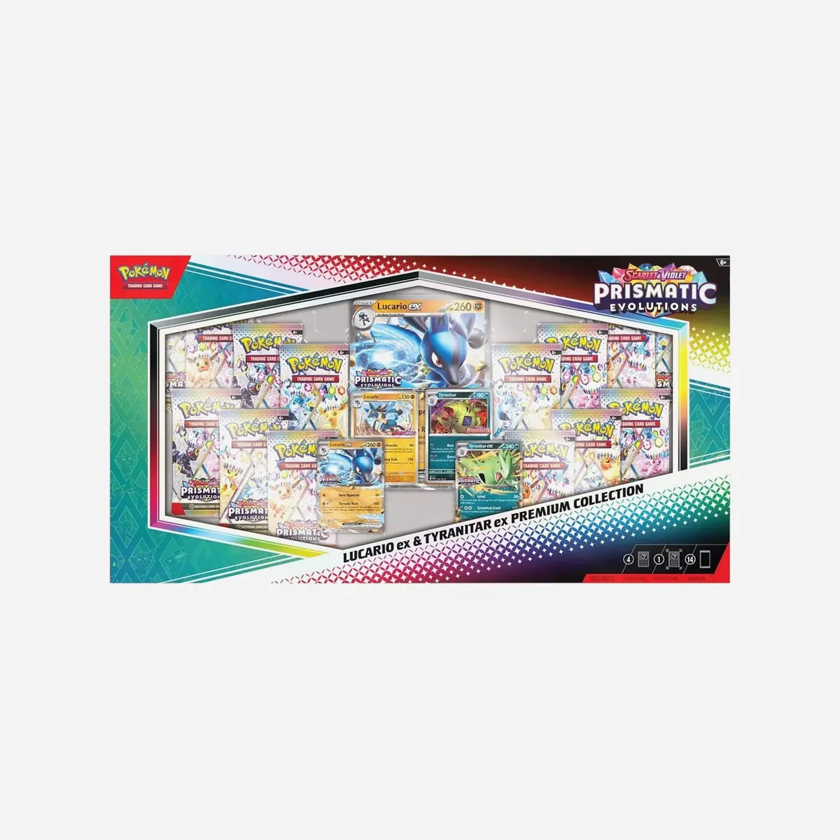 2025 Pokemon Scarlet & Violet Prismatic Evolutions Lucario Ex & Tyranitar Ex Premium Collection (Sam's Club Exclusive) 1