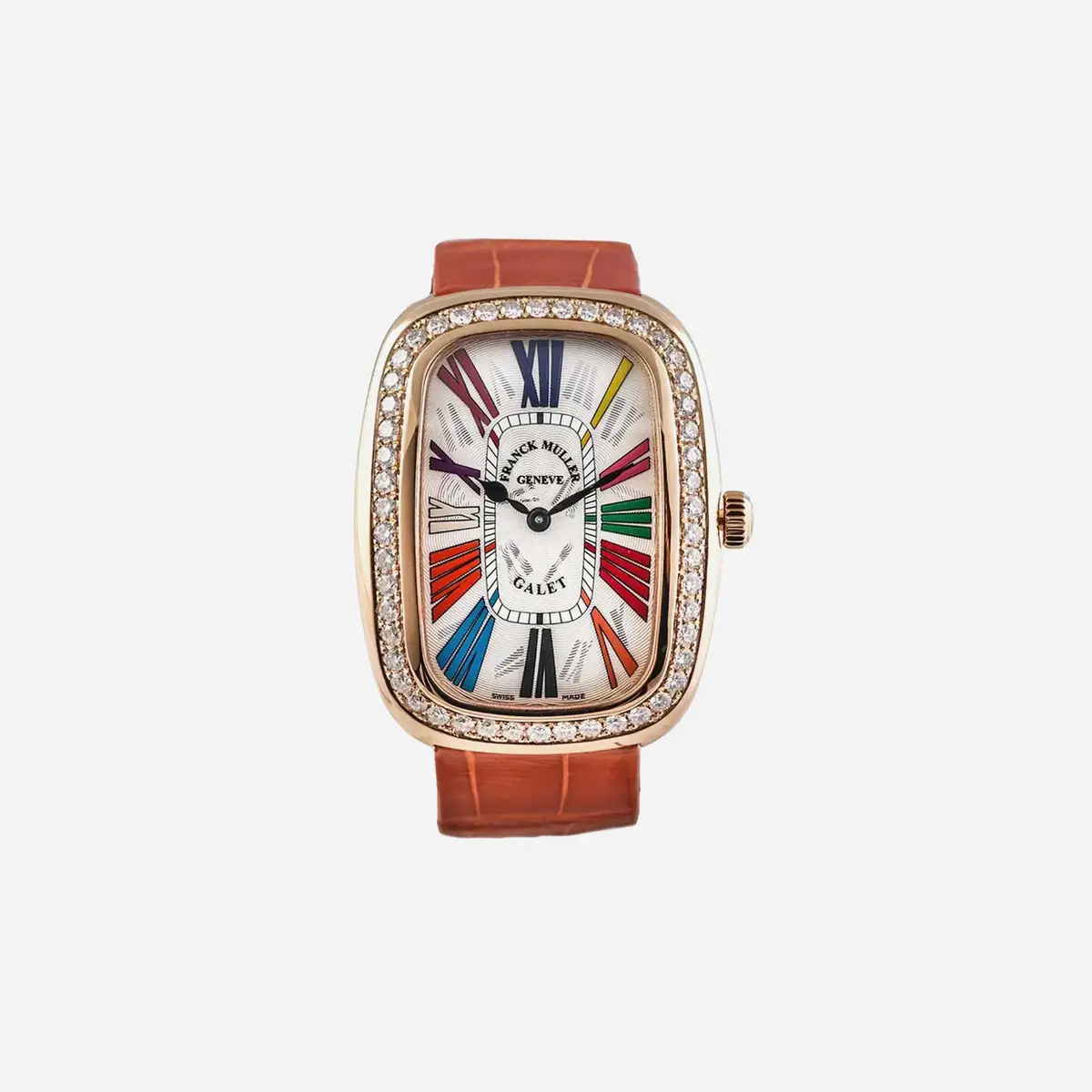 Franck Muller Galet White Dial Leather Strap Watch Wmns - 3002 M Qz Col Drm R D 1R 1