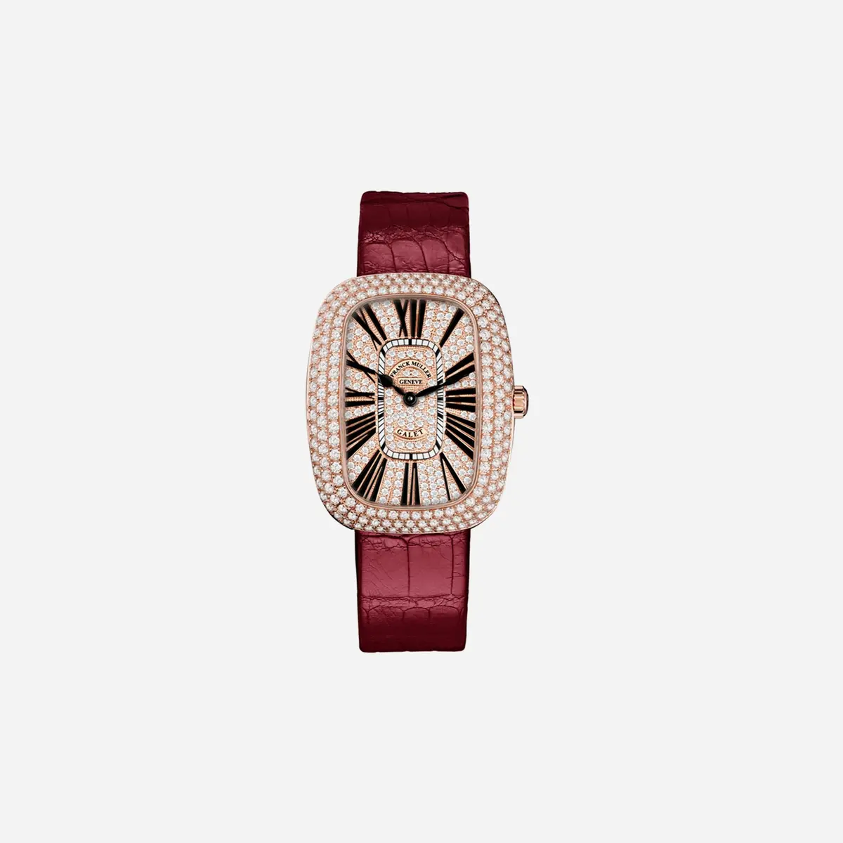 Franck Muller Galet Diamonds Dial Leather Strap Watch Wmns - 3002-M-Qz-R-D3-Cd-5N 1