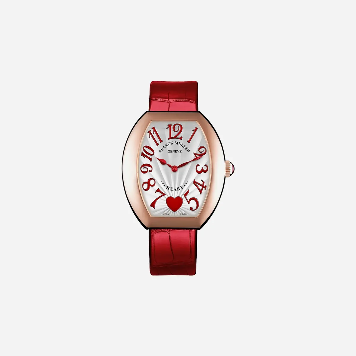 Franck Muller Heart Silver Dial Leather Strap Watch Wmns - 5002 M Qz C 6H 5N 1