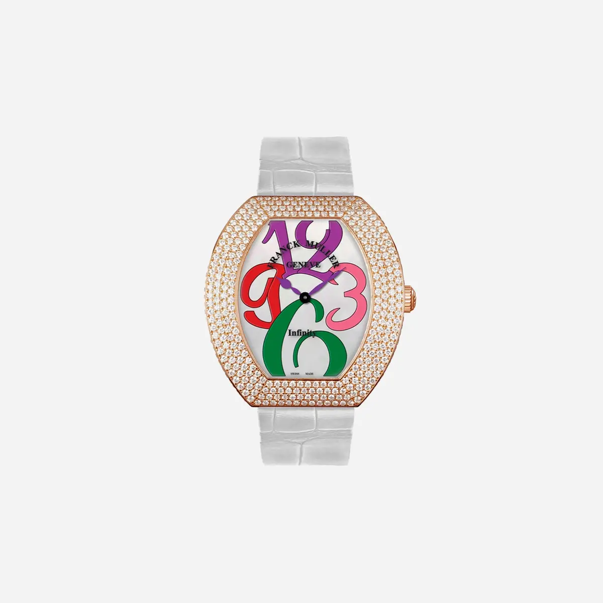 Franck Muller Infinity White Dial Leather Strap Watch Wmns - 3540-Qz-A-D4-Col Drm-5N 1