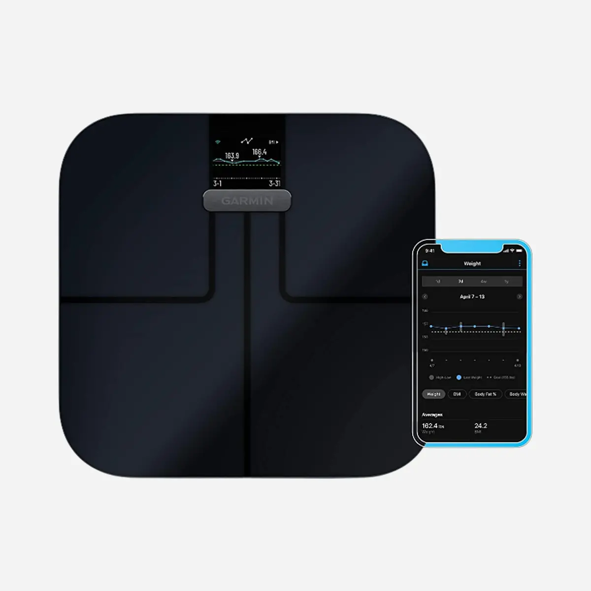 Garmin Index S2 Smart Scale Black, Measure Body Fat, Muscle, Bone Mass, Body Water% And More 2
