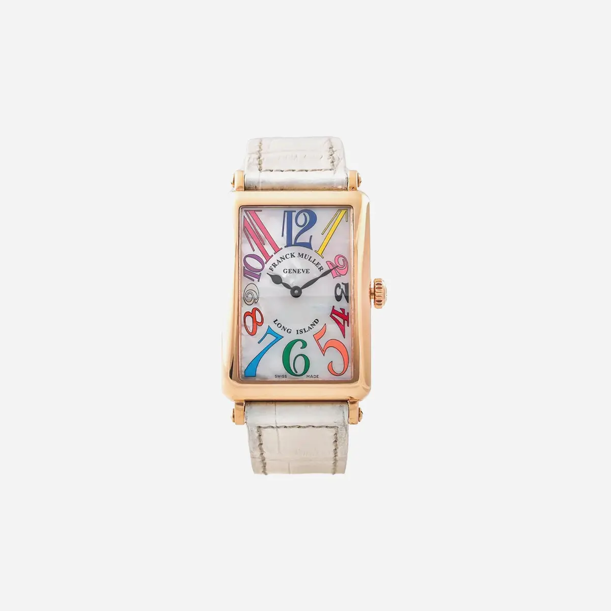 Franck Muller Long Island White Dial Leather Strap Watch Wmns - 952 Qz Col Mop-5N 1