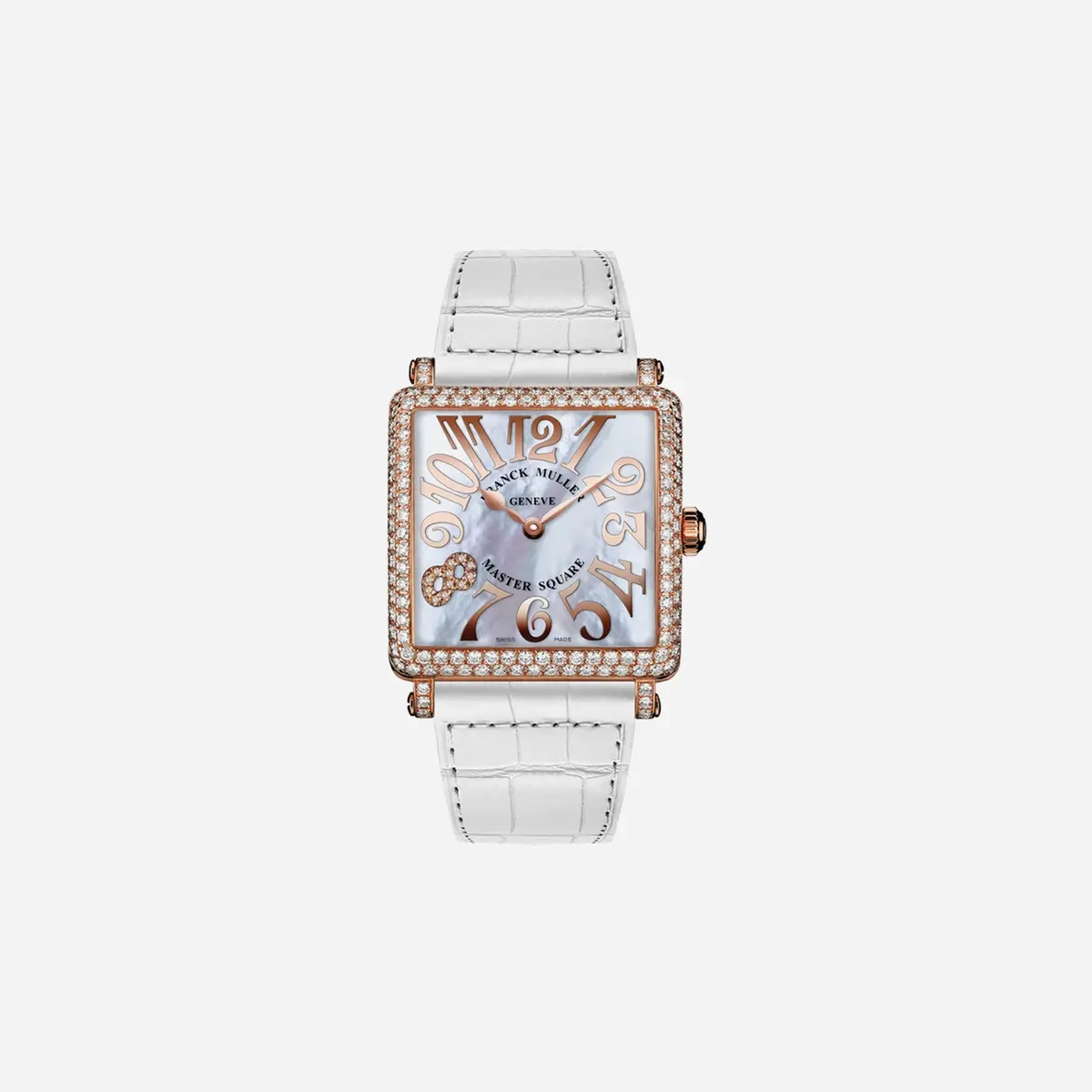 Franck Muller Master Square Mother Of Pearl Dial Leather Strap Watch Wmns - 6002 M Qz Rel Mop V D 8Cd 5N 1