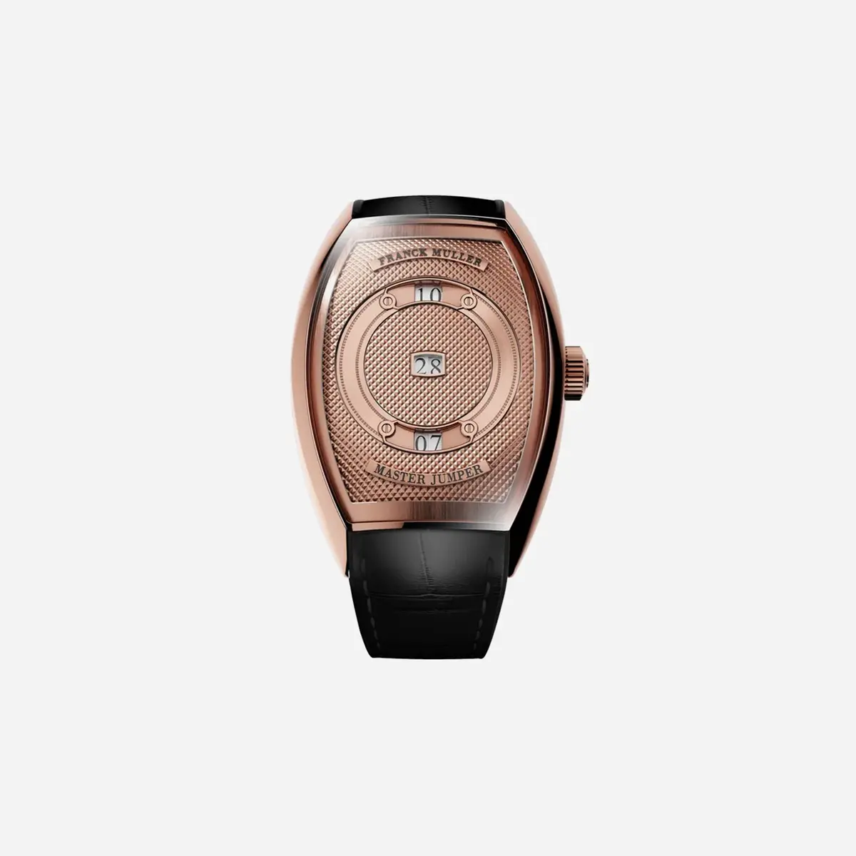 Franck Muller Curvex Master Jumper Rose Gold Dial Leather Strap Watch - Cx 38 Mj 5N 5Nbr 1