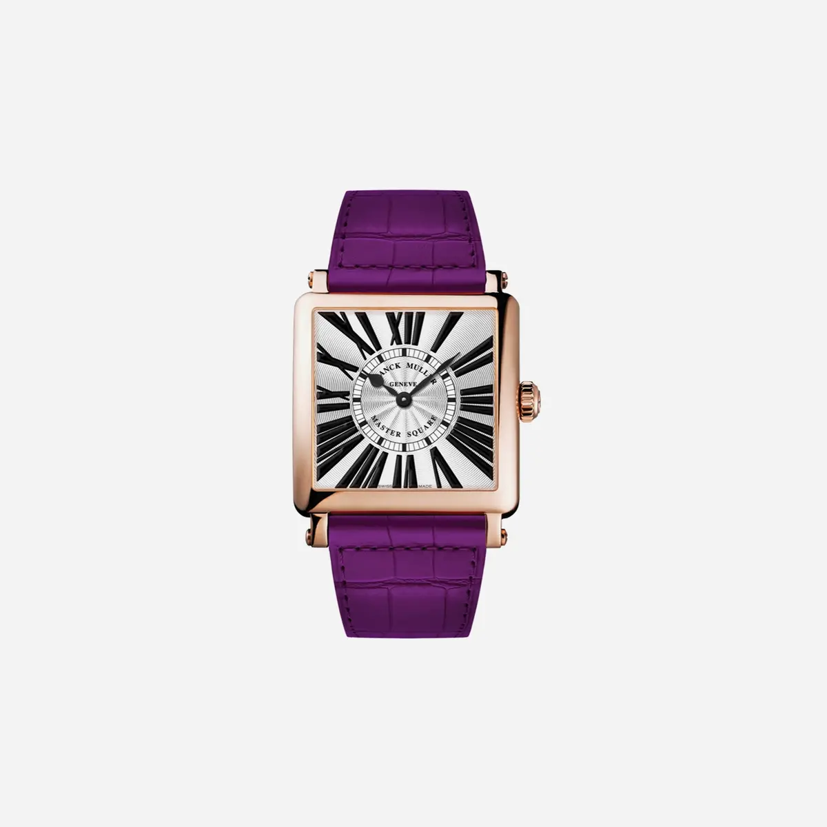 Franck Muller Master Square Silver Dial Leather Strap Watch Wmns - 6002-M-Qz-R-5N 1