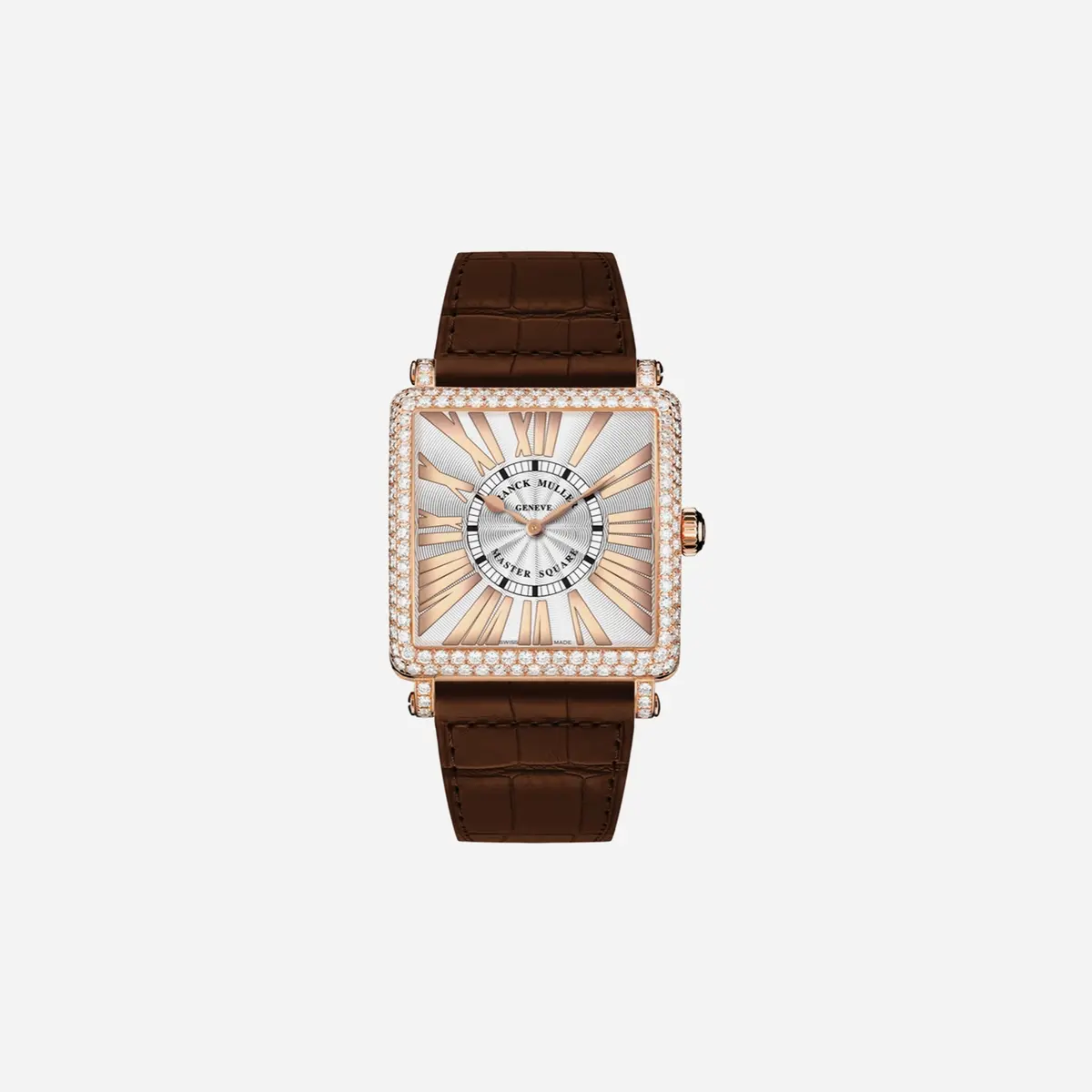Franck Muller Master Square White Dial Leather Strap Watch Wmns - 6002-M-Qz-D-Rel-R-5N 1