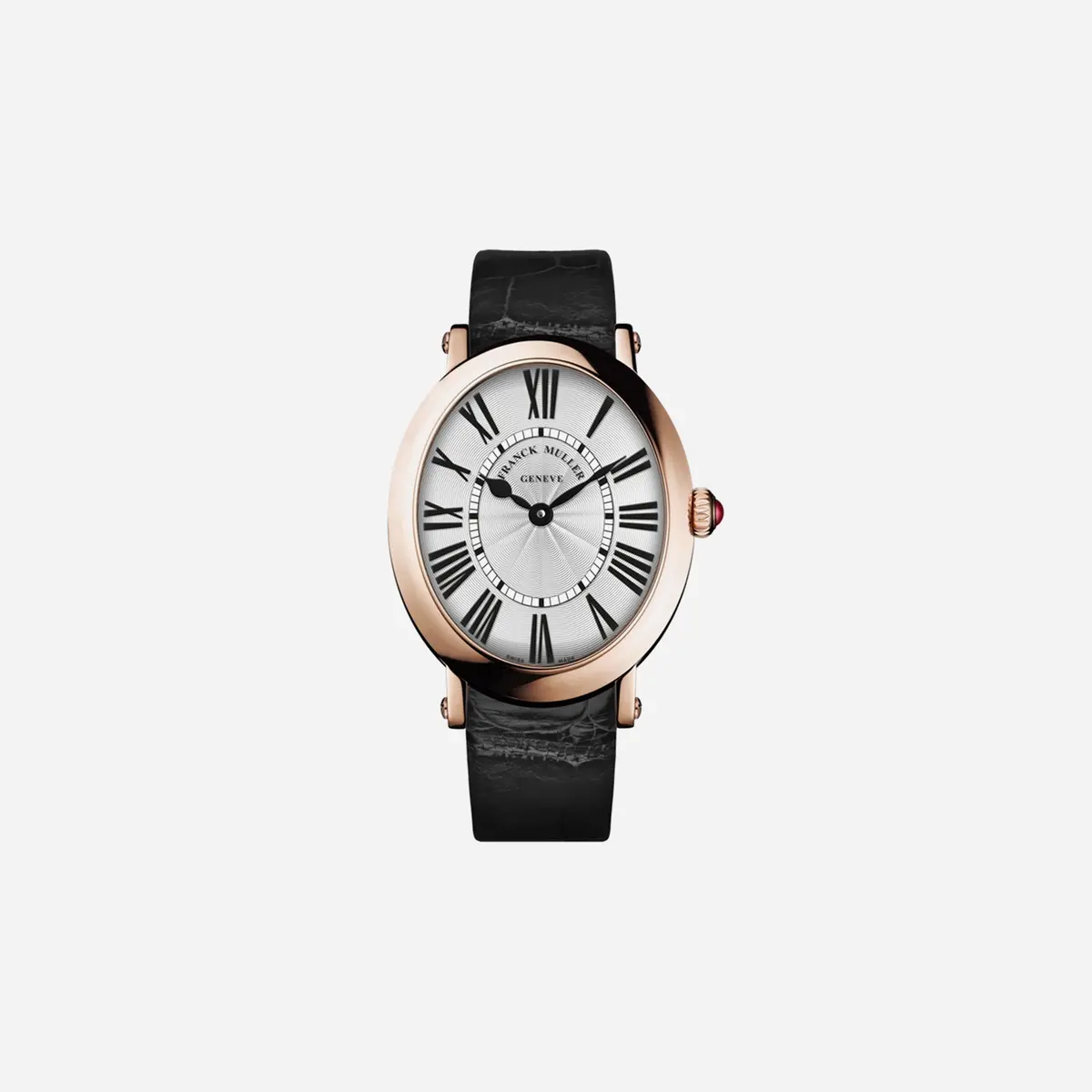 Franck Muller Oval Silver Dial Leather Strap Watch Wmns - 1638 B Qz R 5N 1