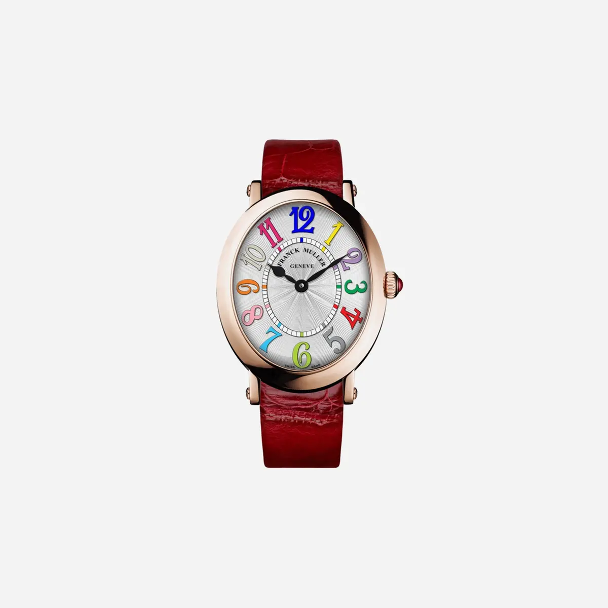 Franck Muller Oval Silver Dial Leather Strap Watch Wmns - 1638 B Qz Col Drm V 5N 1