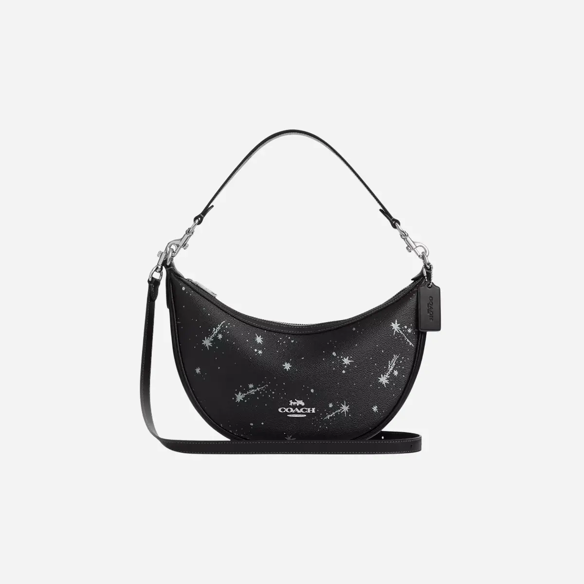Coach Aria Shoulder Bag With Star Print Novelty Leather/Silver/Black Multi 1