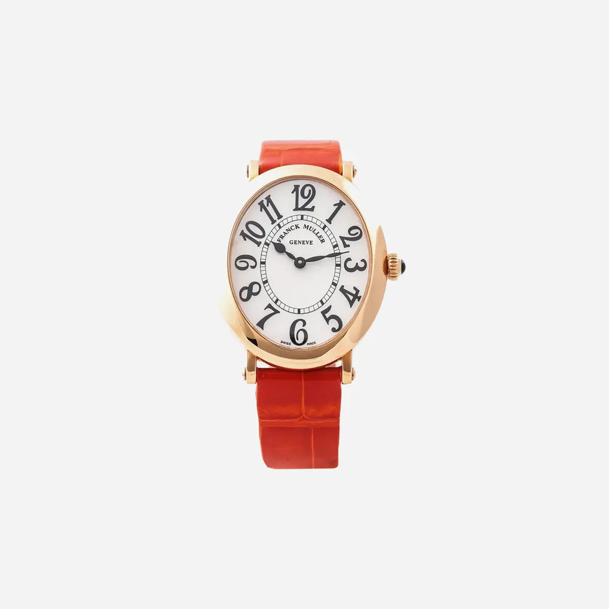 Franck Muller Oval White Dial Leather Strap Watch Wmns - 1638 B Qz V-5N 1