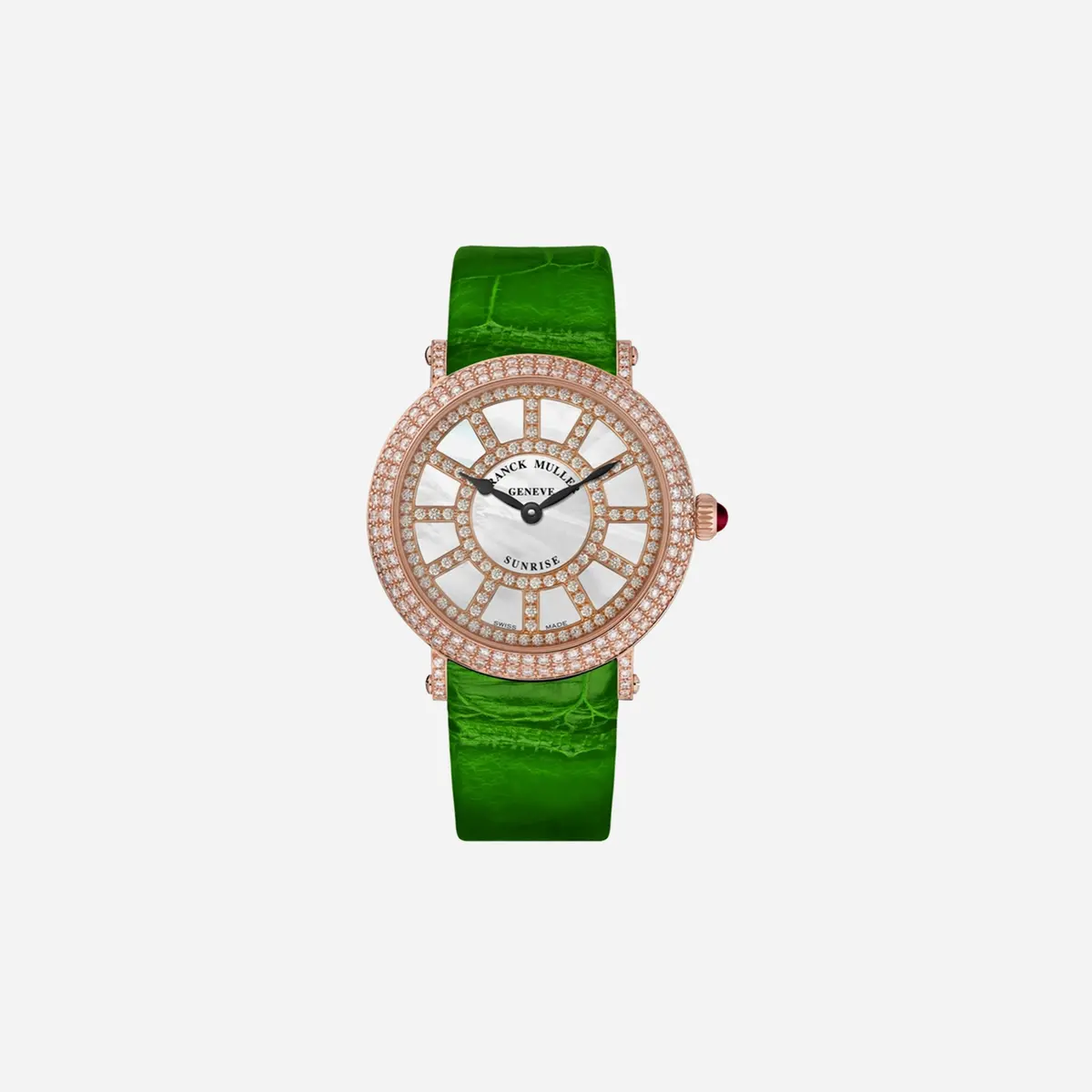 Franck Muller Sunrise Mother Of Pearl Dial Leather Strap Watch Wmns - 8041 Qz Snr D Cd-5N 1