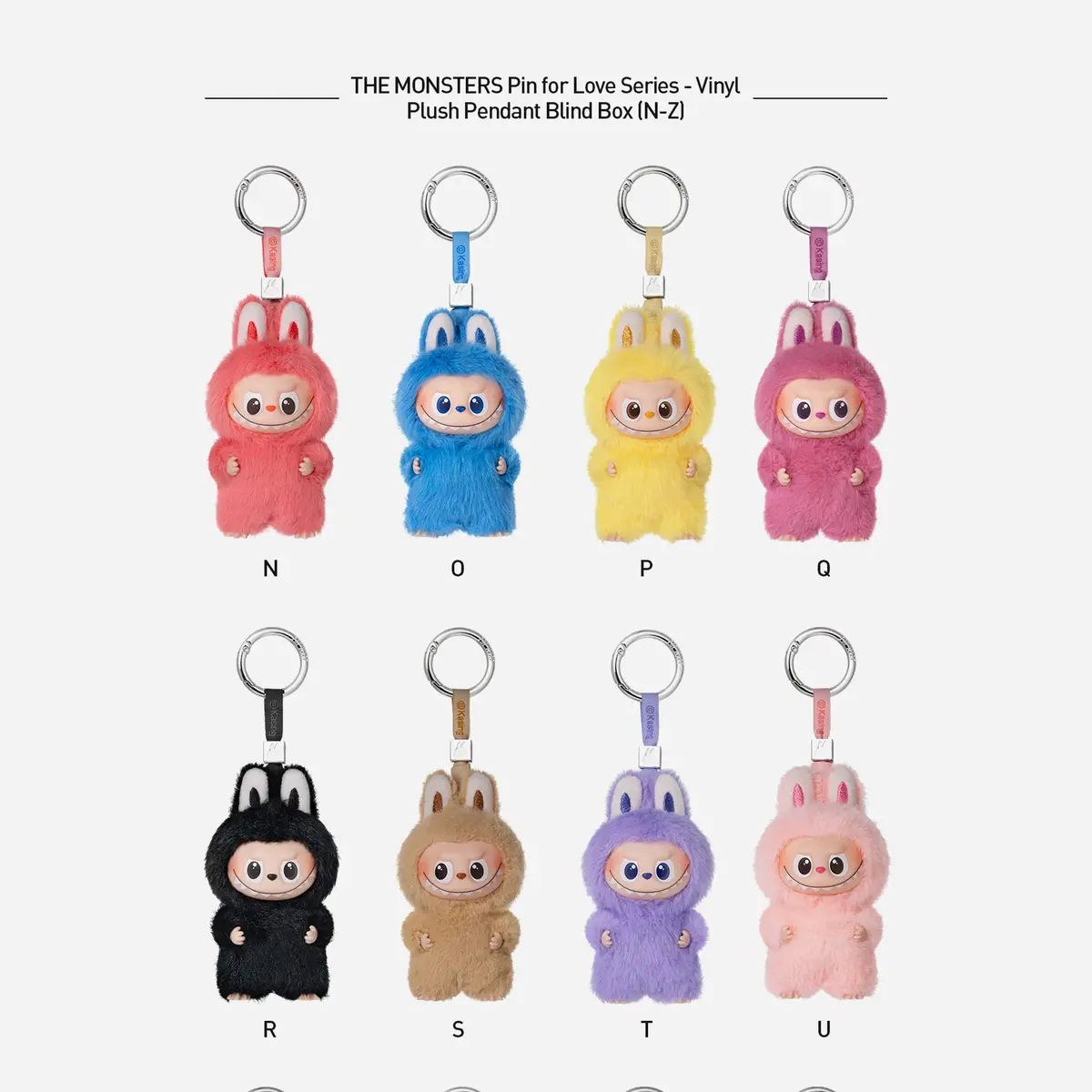 Pop Mart Labubu The Monsters Pin For Love Series Vinyl Plush Pendant (N-Z) (Pack Of 14) 2