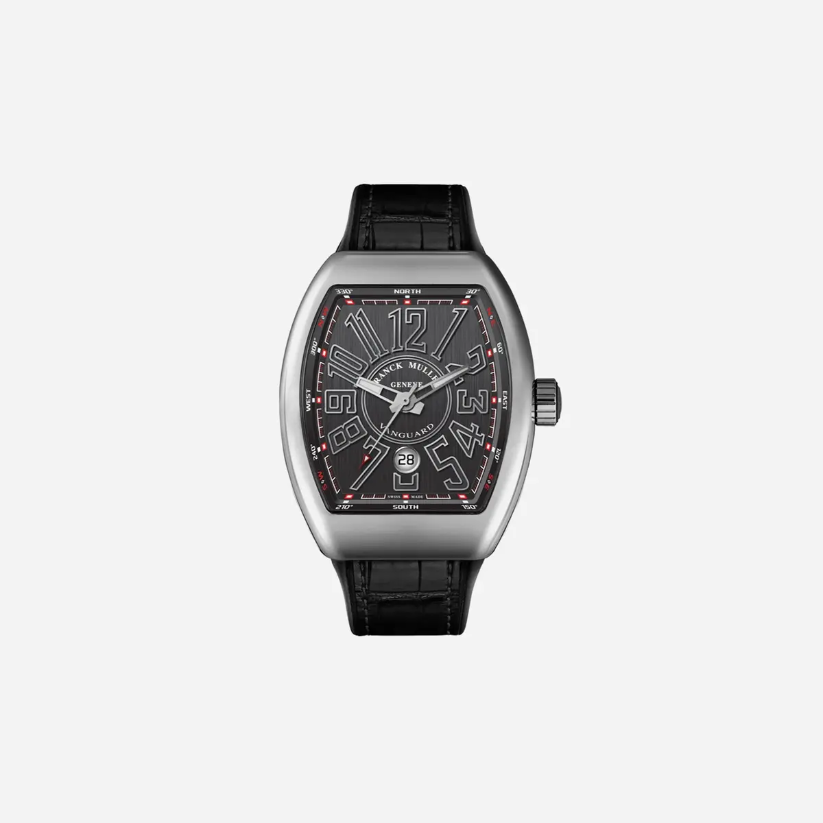 Franck Muller Vanguard Black Dial Leather Strap Watch - V45 Sc Dt Ac Nr 1