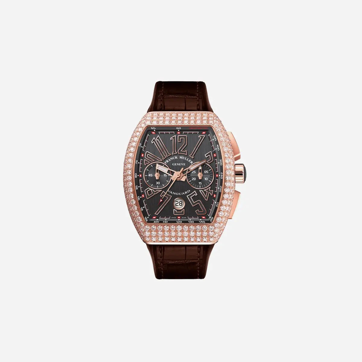 Franck Muller Vanguard Black Dial Leather Strap Watch - V 45 Cc Dt D (Nr) 5N 1