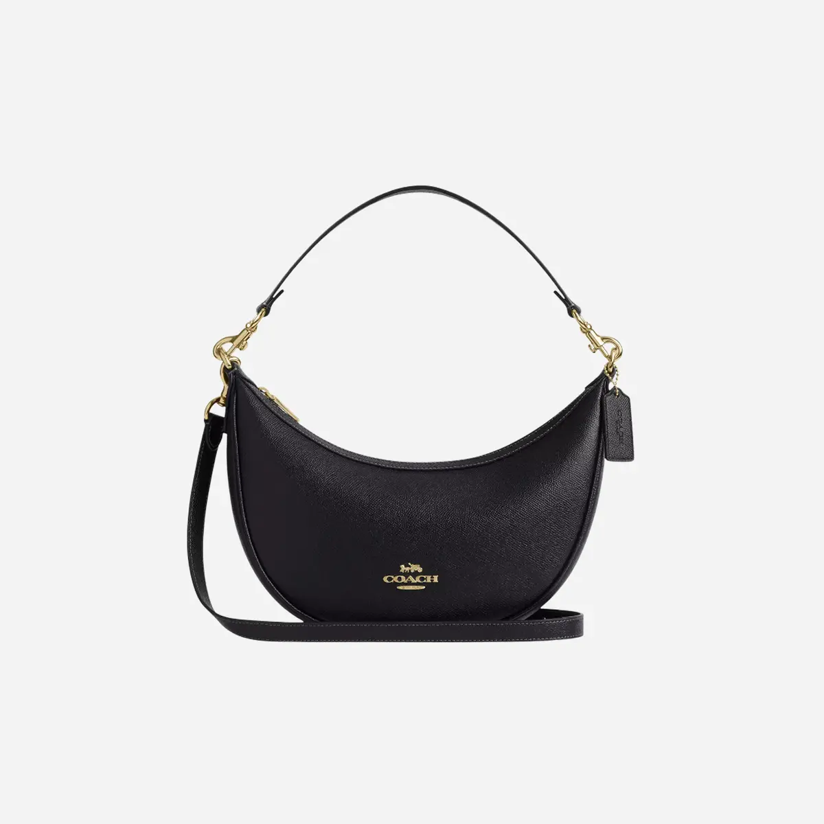 Coach Aria Shoulder Bag Crossgrain Leather/Gold/Black 1