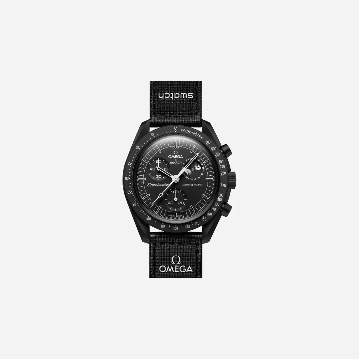 Swatch X Omega Bioceramic Moonswatch Mission To Moonphase Snoopy Black 1