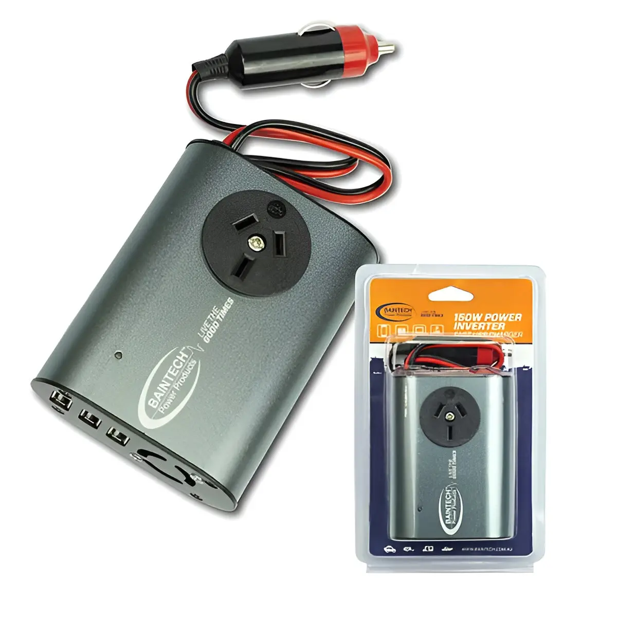 Baintech Bt150inv 150W Power Inverter 12V Dc To 240V Ac With 3 Usb Ports 1