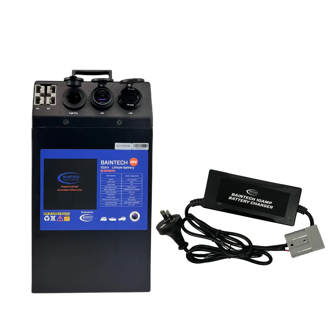Baintech Bt80apowertop-Btch10 80Ah Lithium Battery With 10A Charger 1