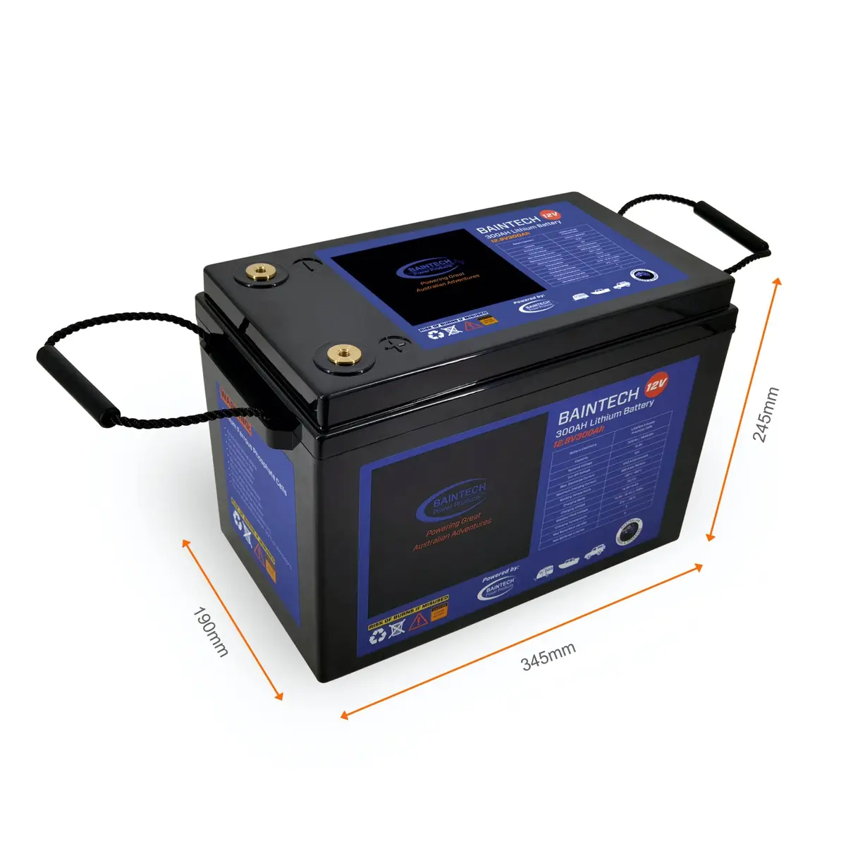 Baintech Btbluelith12/300 Lithium Battery 12.8V 300Ah Bluetooth 1
