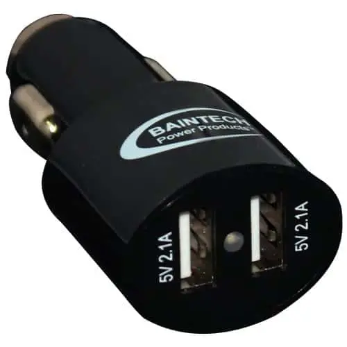 Baintech Btcpusb4.2 Dual Usb Car Charger With 5V 4.2A Output - Twin Usb Charging Ports In Cigarette Lighter Plug Format For Simultaneous Smartphone, Tablet, And Device Charging Throughout Vehicles, Caravans, Boats, And 4Wd Applications 1