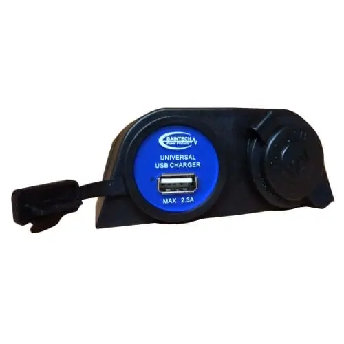 Baintech Btm-06 Double Surface Mount Ciga + Usb - Dual-Socket 12V Power Distribution With Cigarette Lighter Socket And Usb Charging Port 1