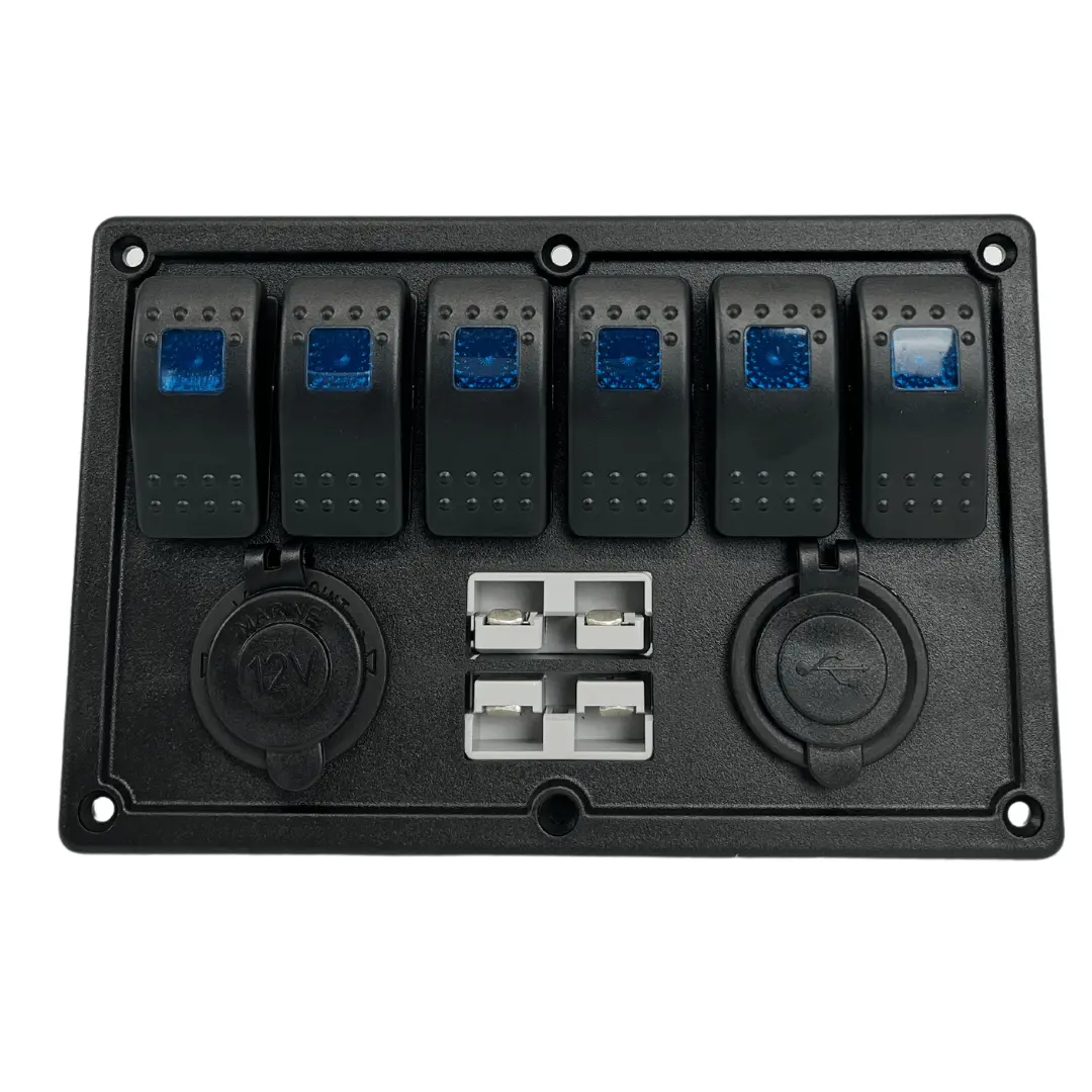 Baintech Btswitch6-Da 6-Way Switch Panel With Dual Anderson, Usb, Ciga Socket & Voltmeter 1