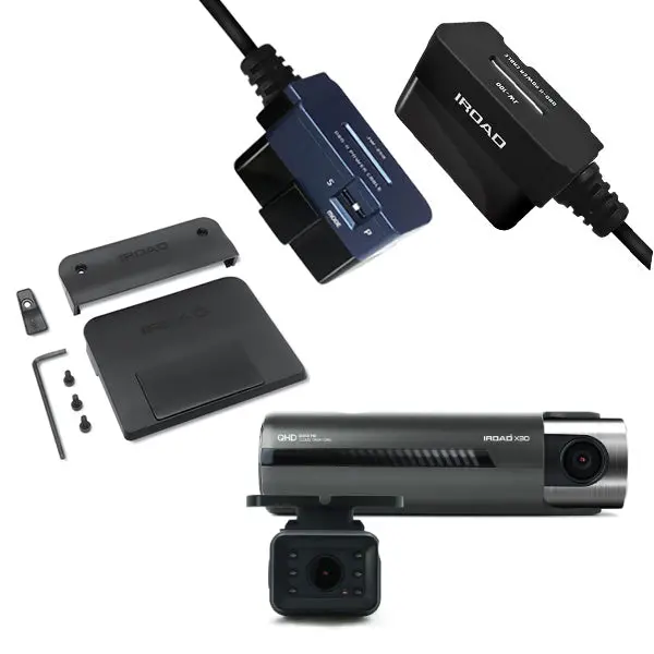 Iroad X30 Bundle Qhd Front + External Camera + Obdii Power Cable + X-Security Cover With Microsd Card 1