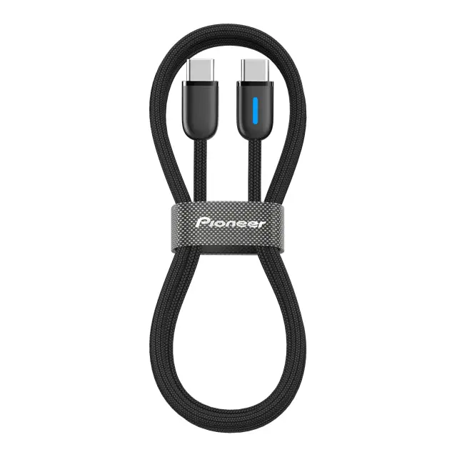Pioneer Cd-U5410cc Usb-C To Usb-C Cable 1M 60W Usb Pd With Blue Illuminated Connector And Confirmed Carplay Support 1