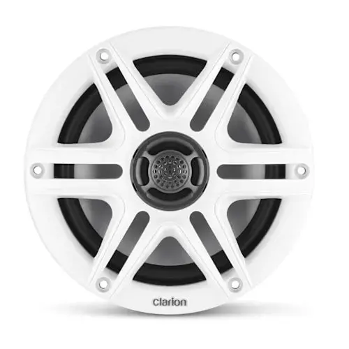 Clarion Cms-651-Swb Marine Speakers 6.5" Coaxial Marine Speakers With Dual White And Black Sport Grilles 1