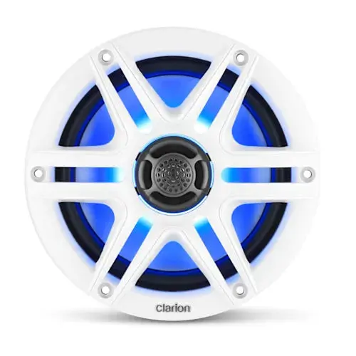 Clarion Cms-651Rgb-Swb Marine Speakers 6.5" Coaxial Marine Speakers With Rgb Led Lighting 1