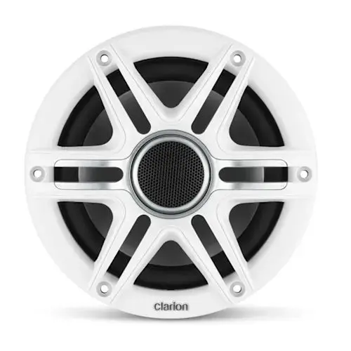 Clarion Cmsp-651-Swg Marine Speakers 6.5" Coaxial Marine Speakers With Dual White And Metallic Grey Sport Grilles 1