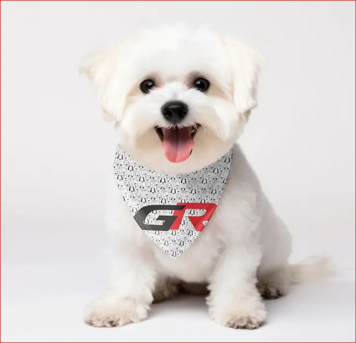 Gr Blk & Wht Dog Bandana 1