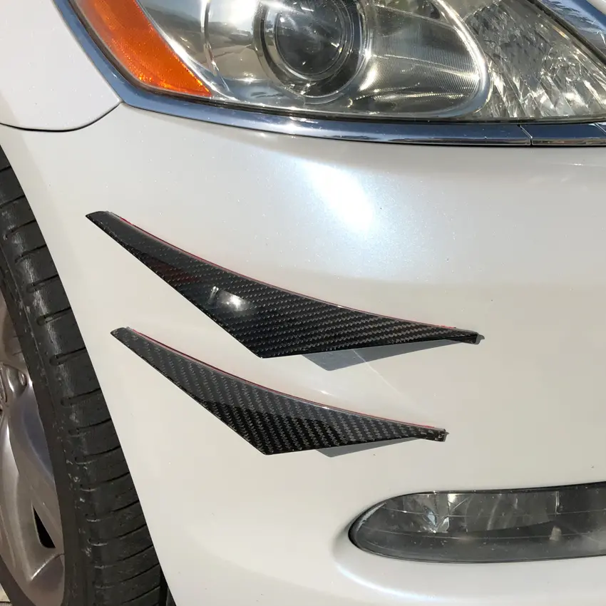 Carbon Fiber Front Bumper Splitter Canard Diffuser 4Pcs 1